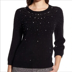 NWT Halogen Rhinestone Jewel Studded Pullover Sweater Size 2X